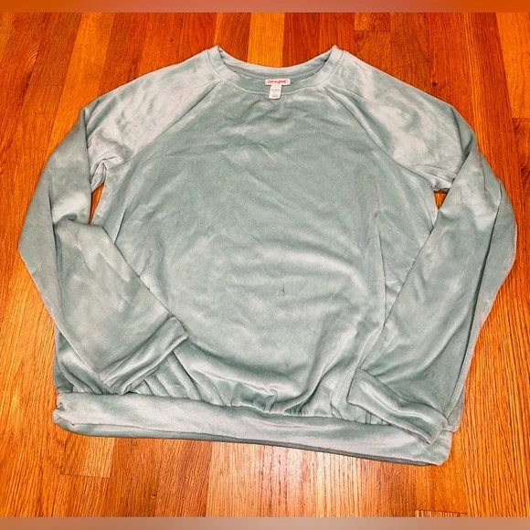 Cat & Jack Kids Plush Lounge Set |Mint Green Velour Top & Joggers | Size L & XL - Picture 5 of 11